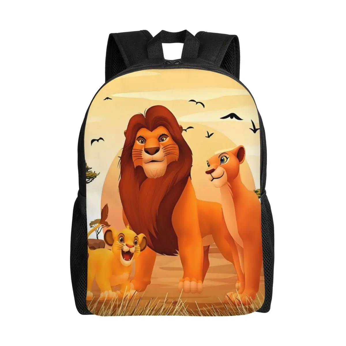

Custom Lion King Simba Backpacks for Women Men College School Student Bookbag Fits 15 Inch Laptop Retro Pattern Bags