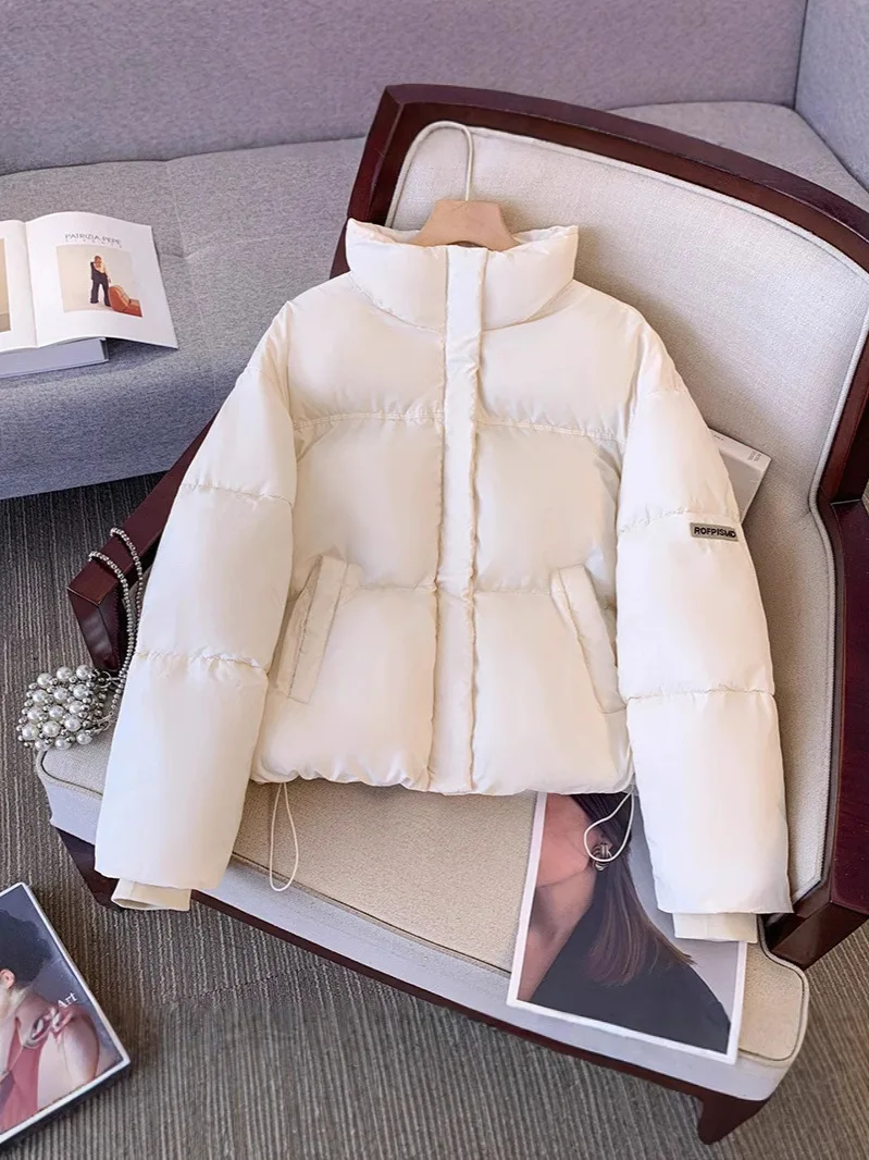 

Женская зимняя куртка-парка с утеплителем, цвет шампань, съемная хлопковая подкладка, свободный крой, вязаная, женственная, с завязками на талии в стиле хип-хоп