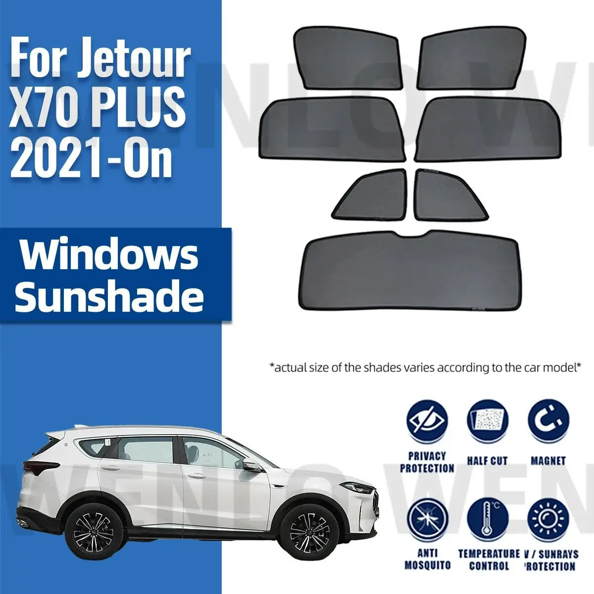 

For Jetour X70 PLUS 2021 2022 2023 2024 Magnetic Car Sunshade Shield Front Windshield Frame Curtain Rear Side Window Sun Shade