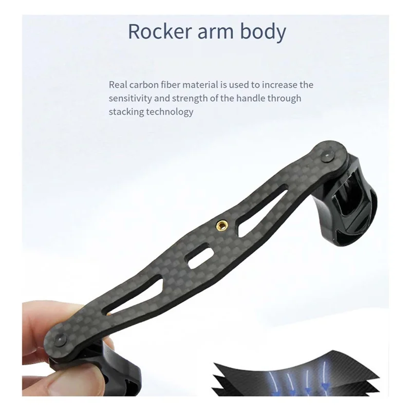 Manovella AEE6-Reel 8X5mm per mulinello da baitcasting Shimano Daiwa Abu Garcia manico in carbonio