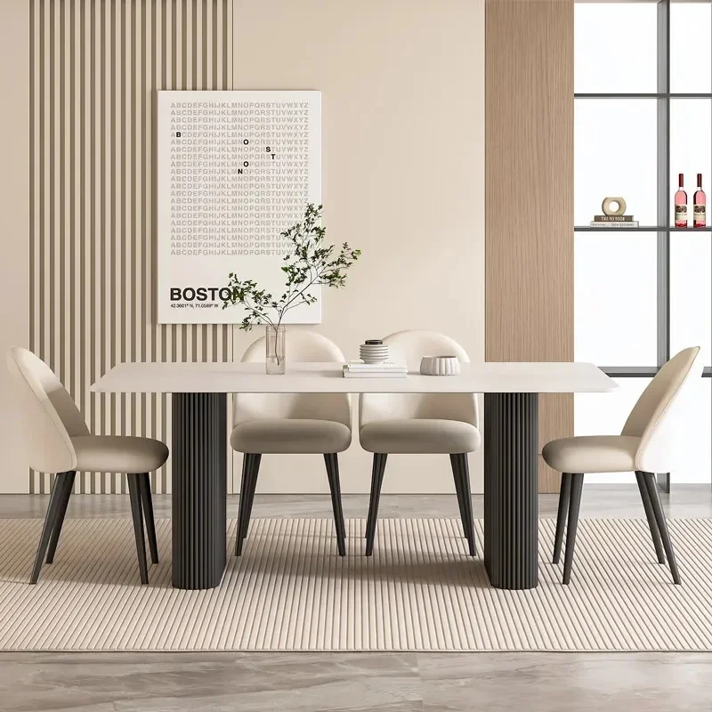 

Modern Rectangular Dining Table and Chair Set for Home Office and Console Design