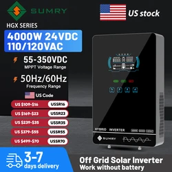 Sumry 4000W Off Grid Hybrid Inverter 24V 140A 5600W MPPT Solar Charger Pure Sine Wave Inverter for Home 6.25 Inch LCD Display