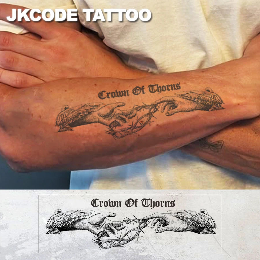 방수 디자인 반영구 문신, 할로윈 문신-고딕 스타일 박쥐 패턴-목, 손, 손가락용 남성용 문신 임시 문신은 15일 동안 지속됩니다.