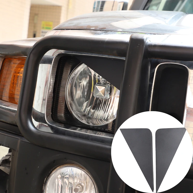 

2Pcs Carbon Steel Black For Hummer H3 2005-2009 Car Styling Car Headlight Decorative Cover Sticker Car Exterior Accessories