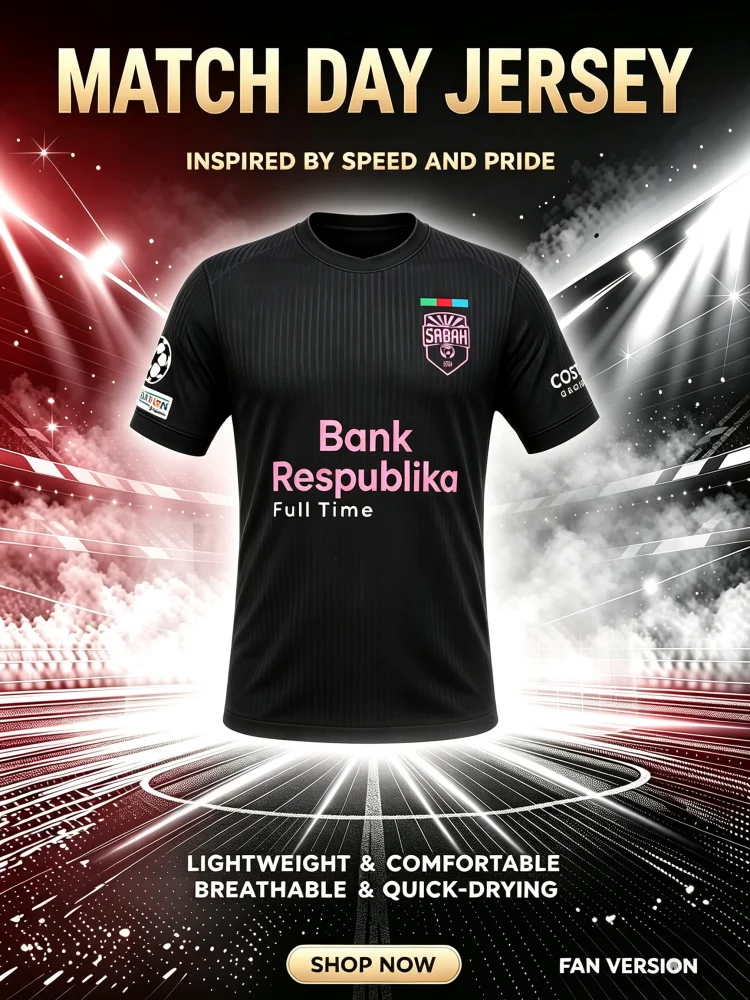 2026_27 Season Sabah FK Unisex Football Jersey Breathable 3D Print T-Shirt Men Women Summer Sports Quick Drying Family Kids Tees