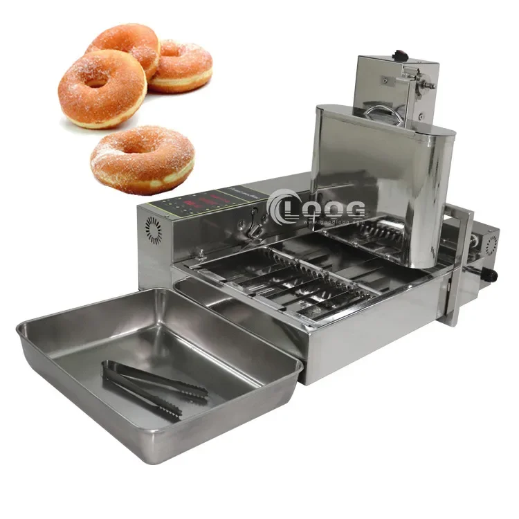 

Automatic 4 Row Donut Fryer Maker Electric 110V 220V Doughnut Making Equipment Factory LBD4 Commercial Mini Donut Machine
