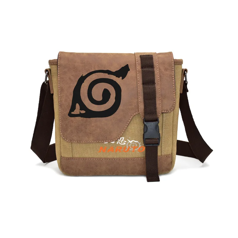 حقيبة كتف منقوشة برسوم كرتونية يابانية ناروتو وسيم حقيبة ساعي البريد هدية صغيرة
