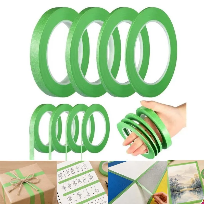 Green Painter Masking Tape DIY Craft Adhesive Tape for Painting Wall Art Watercolor Spray Paint Model Making Decorating Supplies