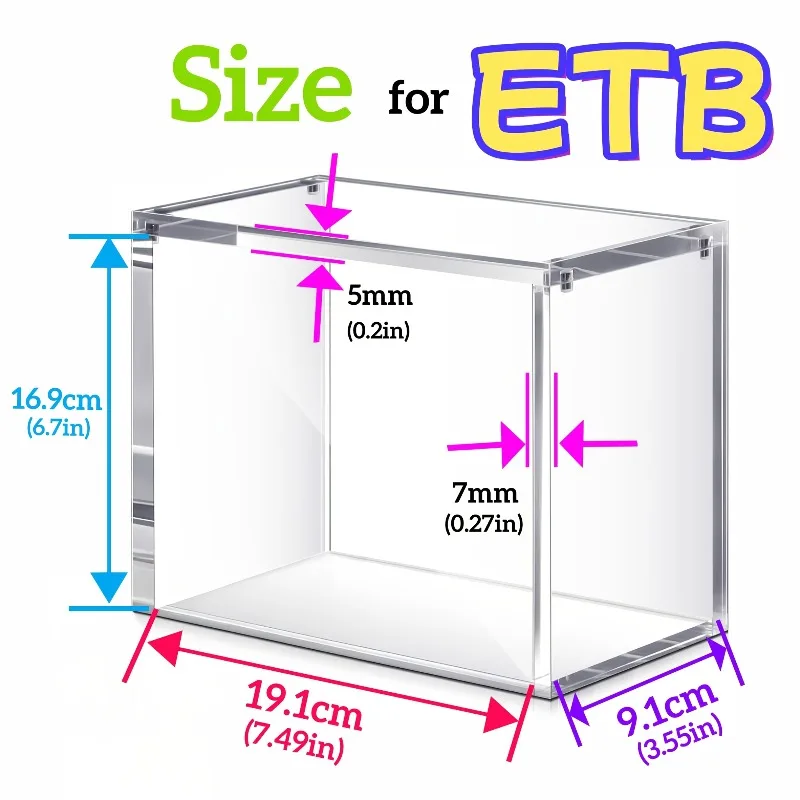 Deoyibu Lot de 3 boîtes en acrylique pour boosters - Magnétique de 5 mm d' épaisseur - Pas de montage nécessaire - Étui de protection empilable - Boîte de rangement pour cartes TCG