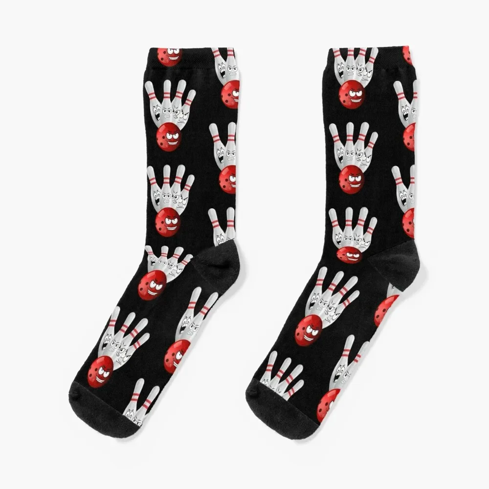 FunnyBowling ball evil face and Angry Bowling pins target Socks gifts new in\'s Christmas Luxury Woman Socks Men\'s