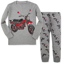 New Children leisure Wear Sets Boys Cartoon Print Motorcycle Nightwear Girls Family Pajamas Kids Clothes Sleepwear Baby Pyjamas