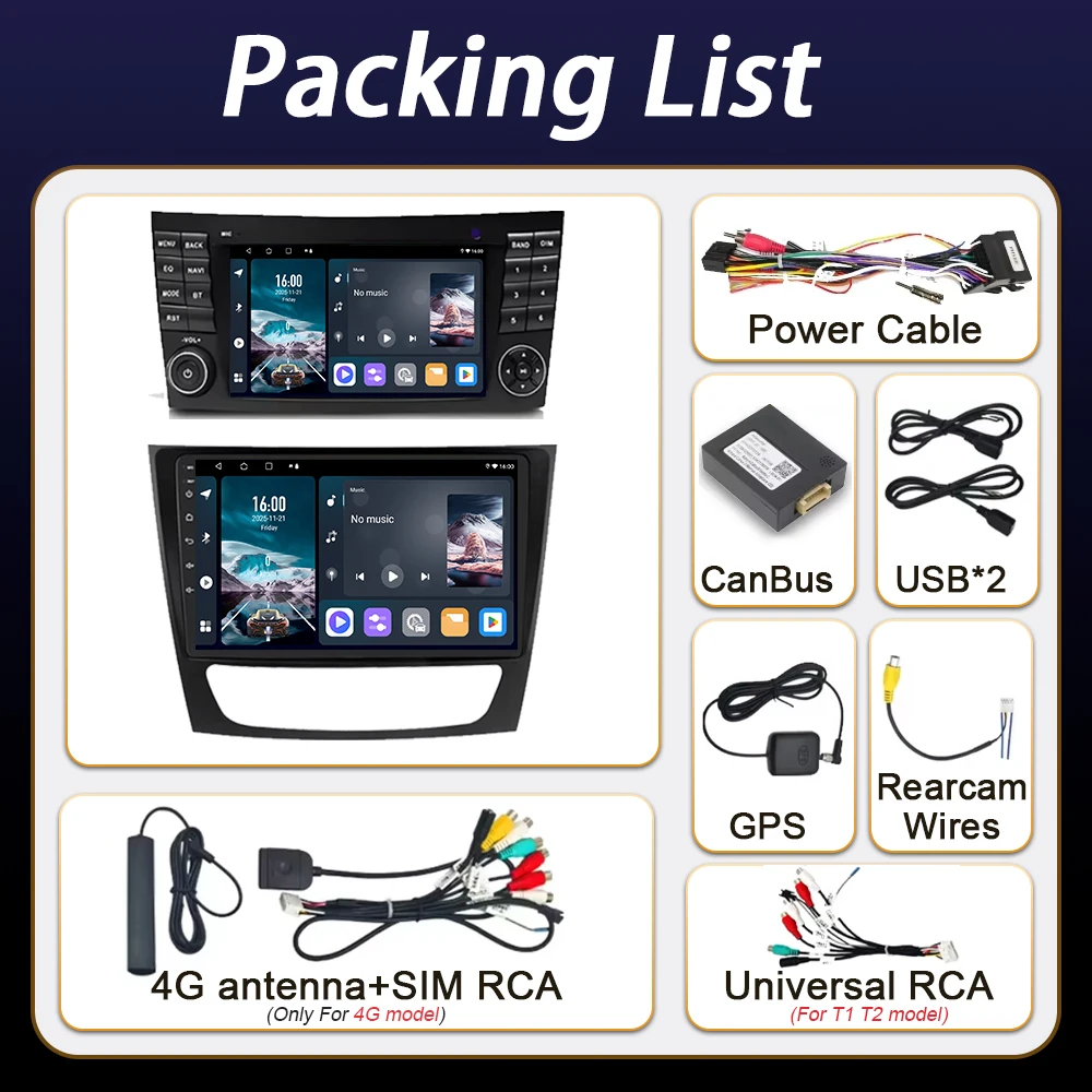Android For Mercedes Benz W211 2002-2008 wireless Bluetooth Carplay Multimedia Video Player Head Unit 2Din Car Radio Samochodowe view 3