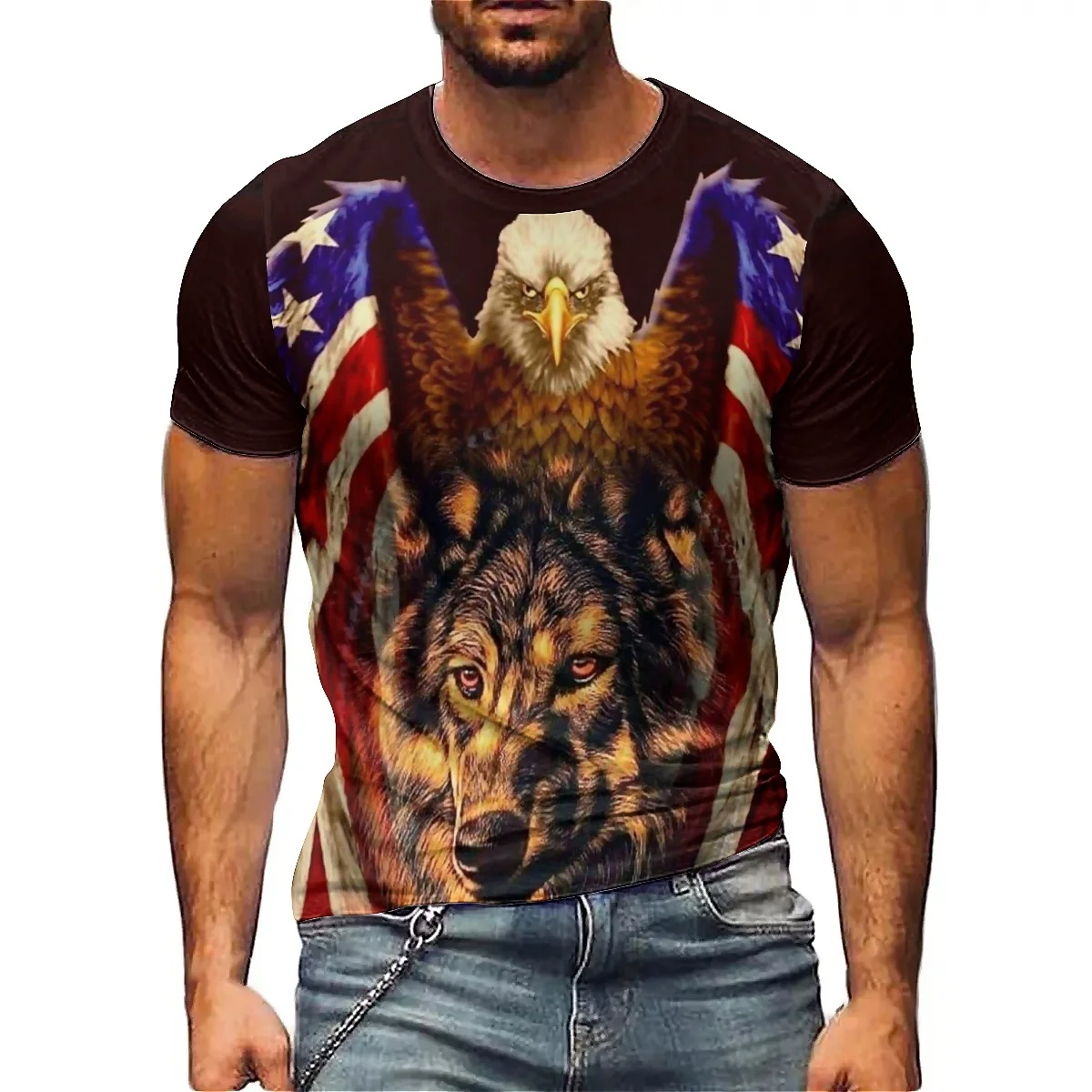

Holiday Outfit Vintage Y2K Men's 3D Printed Short-Sleeve T-Shirt - 3D Shirt-Style Holiday Gift Top