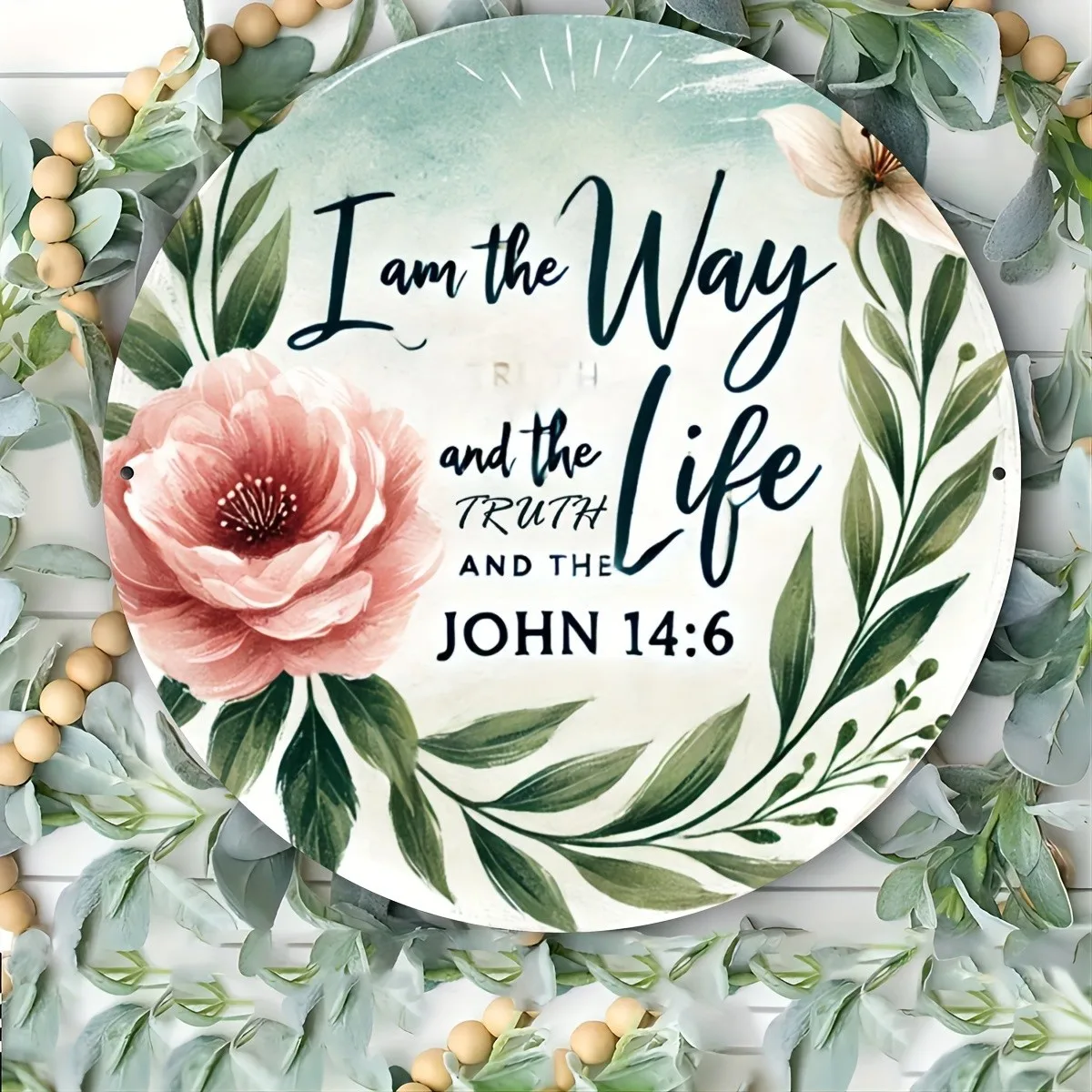 Aluminum Christian Faith Inspired Vintage Round Tin Metal Signs Home Décor 8x8