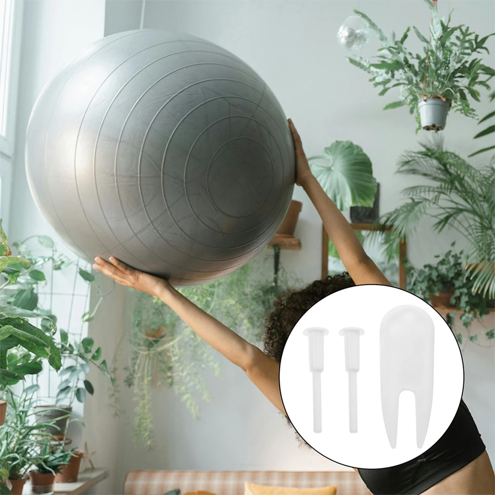 

1Set Yoga Ball Handled Ball Plug Pin Air Stopper Kit for Inflatable Fitness Equipment Leak Prevention Easy Installation