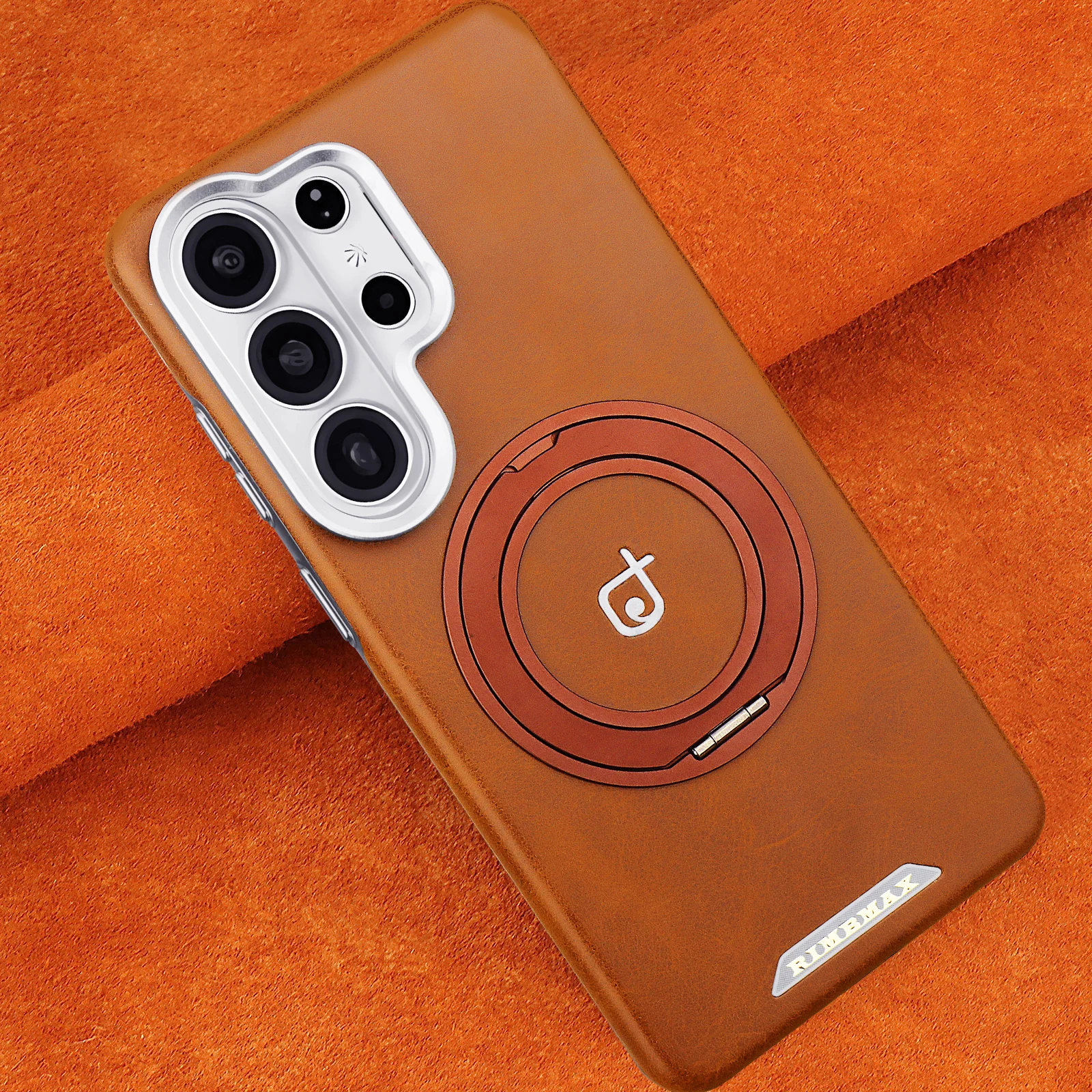 

360 Rotating Bracket Luxury Business Magnetic Case for Samsung S26 Ultra S25 S24 Plus Kickstand Comfortable Grip Business Cover