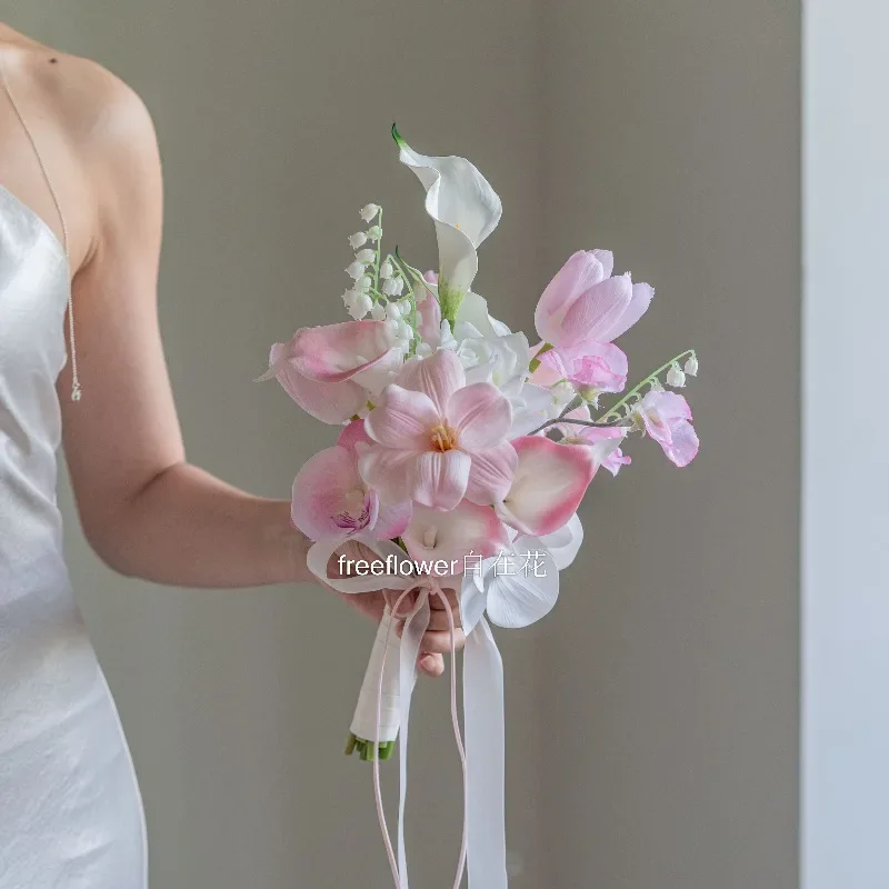Bouquet simulated flower photography props marriage certificate engagement shooting warm winter powder