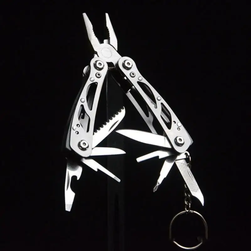 14 في 1 في الهواء الطلق صغير قابل للطي متعدد الوظائف ذو طيات المشبك المفاتيح في الهواء الطلق المشي لمسافات طويلة أداة جيب أدوات متعددة سكين