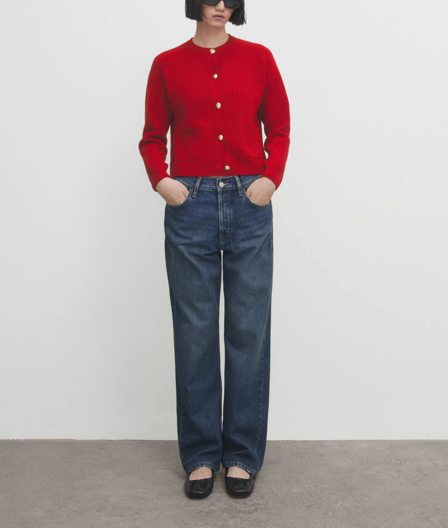 Pull tricoté rouge doux printemps nouveau Sle femmes Faion confortable Long Sve f haut rond Ne laine ort vêtements d'extérieur