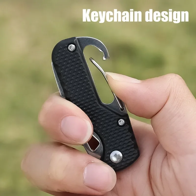 Mini Folding Knife Keychain Pocket Knife Stainless Steel Ultra Sharp Portable for Hunting Camping Outdoor EDC Gear Lightweight - view 5
