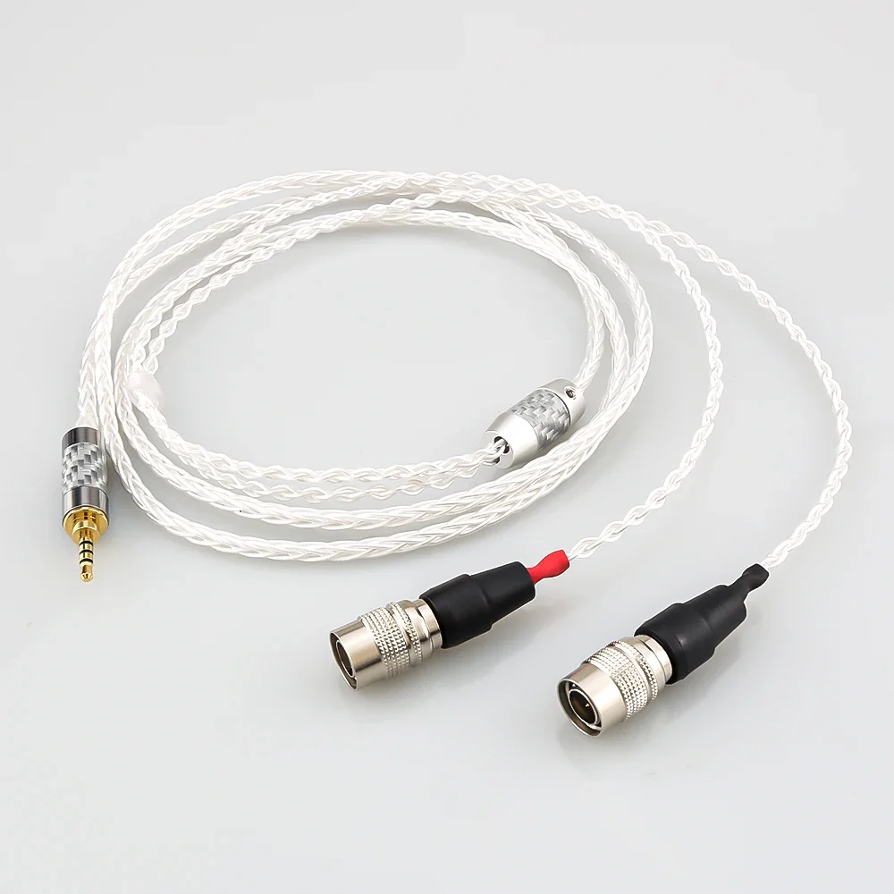 كابل صوت عالي الجودة 5N كابل ترقية سماعة الرأس النحاسي المطلي بالفضة لـ Dan Clark Audio Mr Speakers Ether Alpha Dog Prime