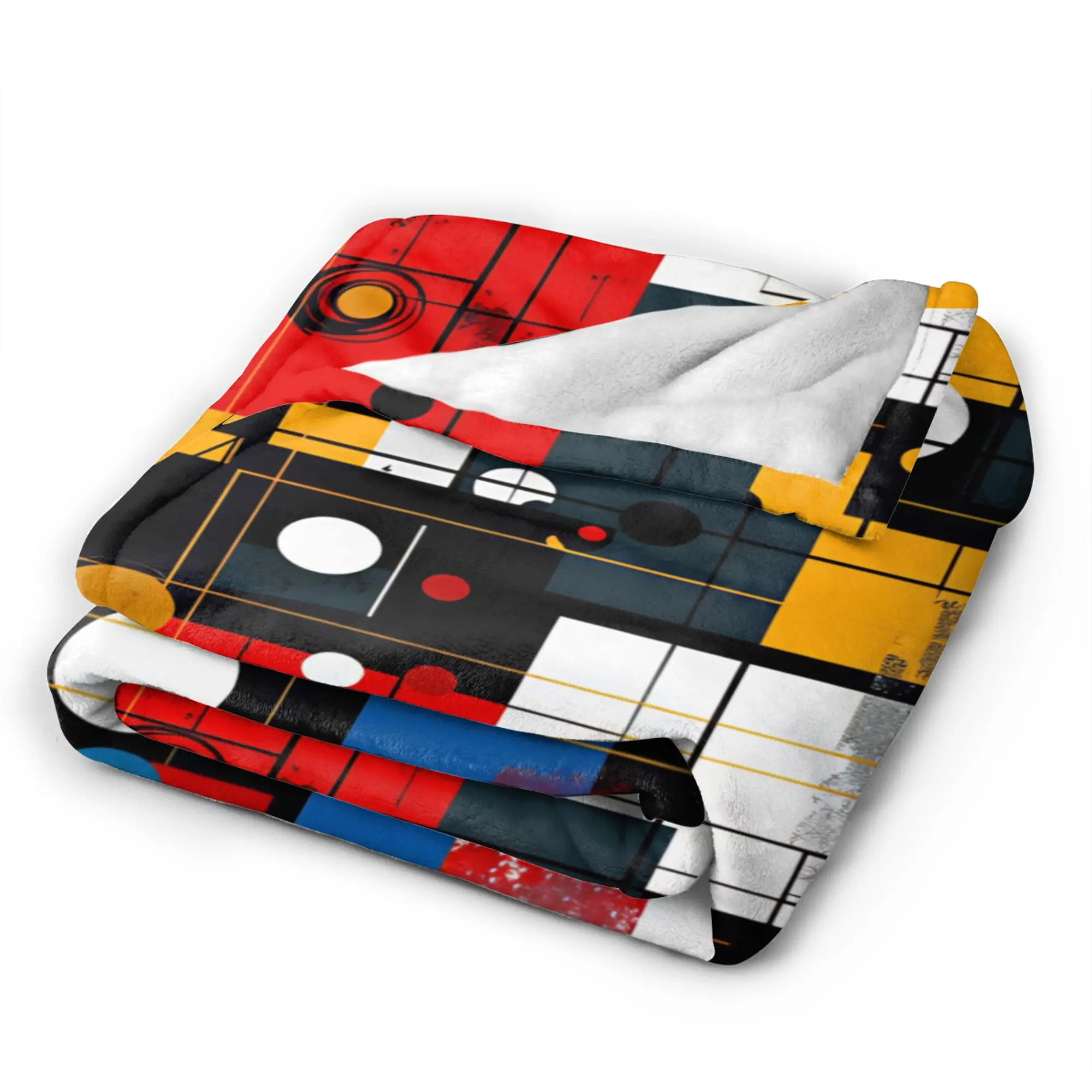 Piet Mondrian Abstract Pop Art 1960s  Plush Blanket Children  Flannel Throw Blanket For Couch Bed Super Warm Quality Bedspread