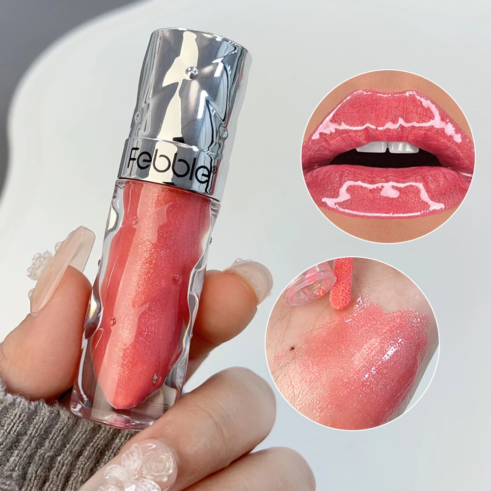 Wasserdichte feuchtigkeit spendende Gelee Spiegel Perle Lippenstift dauerhafte glänzende Glitzer Diamant Gold rosa Lip gloss koreanische Make-up-Kosmetik