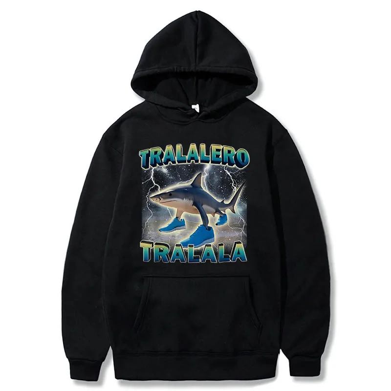 The Tralalero Shark Hoodie Cool Guy Outfit for Men's Sweatshirts High Street Casual Hip Hop Unisex Top Fashion Pullover Clothing