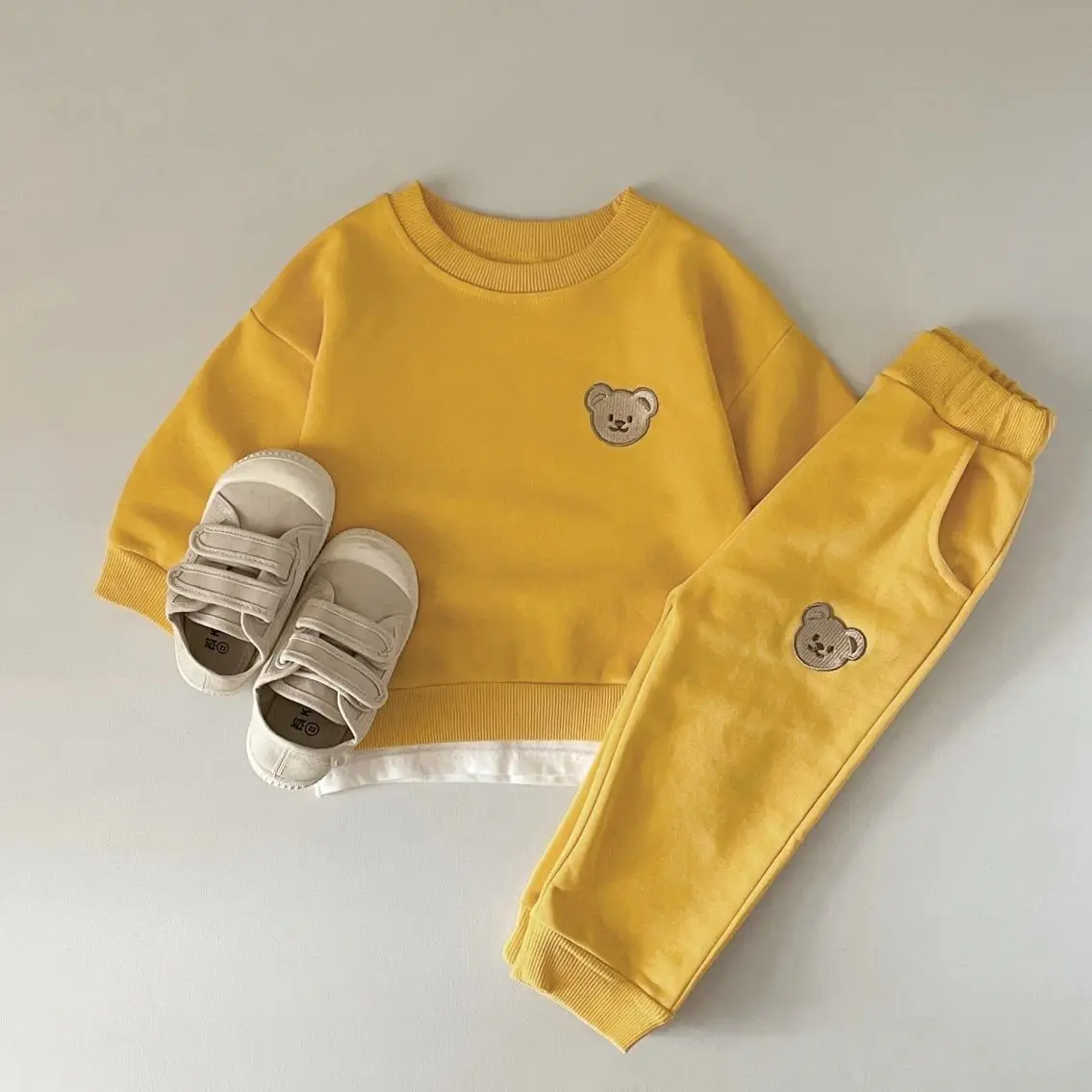 Hot sell Toddler Baby Boys Fall Clothes Sets Fashion Baby Girl Clothing Set Kids Sports Bear Sweatshirt Pants 2Pcs Suits Outfits