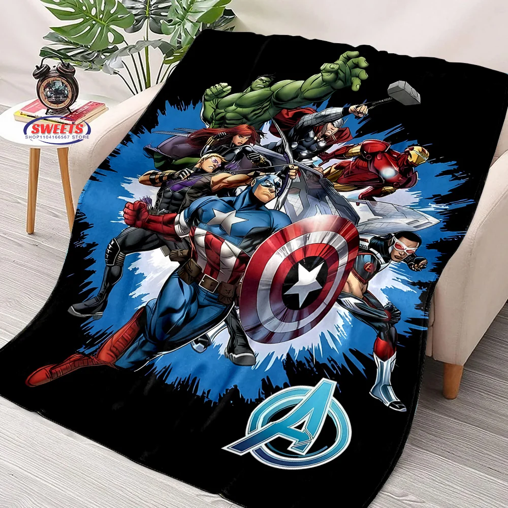 6 Size Marvel Avengers Blanket Sofa Bed Cover Four Season Soft Fluffy Quilt Blanket Flannel Throw Outdoor Leisure Nap Trip Gifts