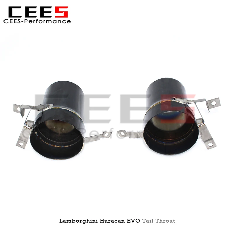 

cees Tips Exhaust for Lamborghini Huracan EVO 2014+ Electroplated Black Tips Throat Racing Mouth Performance Exhaust System