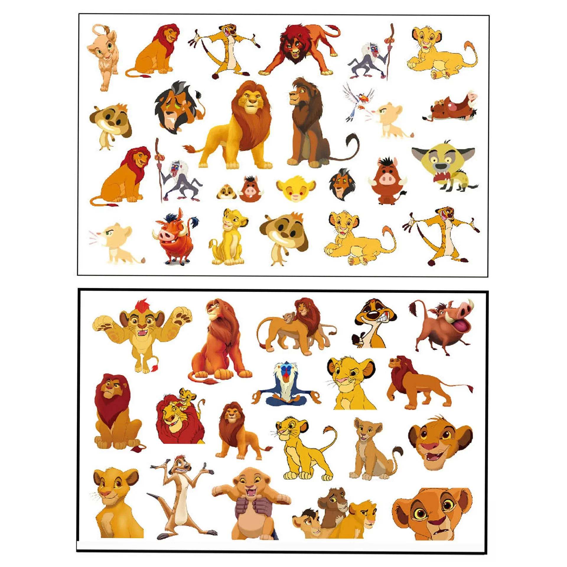 New Disney Cartoon Lion King Tattoo Stickers Cute Animals Kids Birthday Party Toys Cos Props Supplies Boys & Girls Holiday Gifts