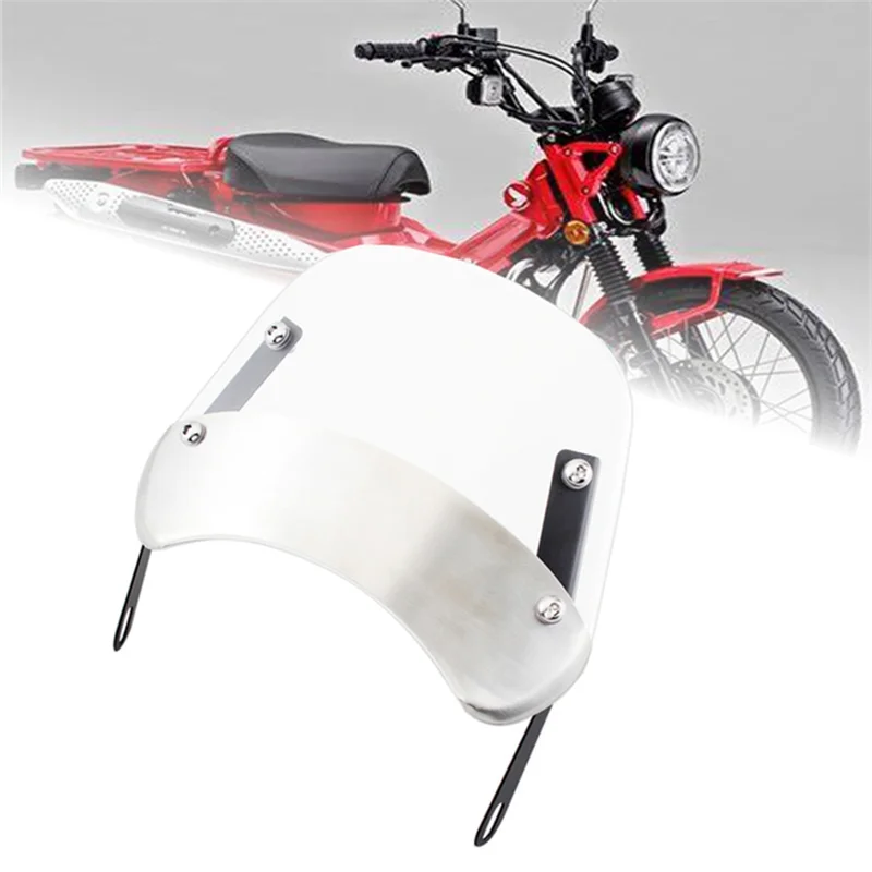 Motorcycle Windshield Wind Deflector Windscreen for HONDA CT125 CT 125 Super Cub 2020-2021(Transparent)