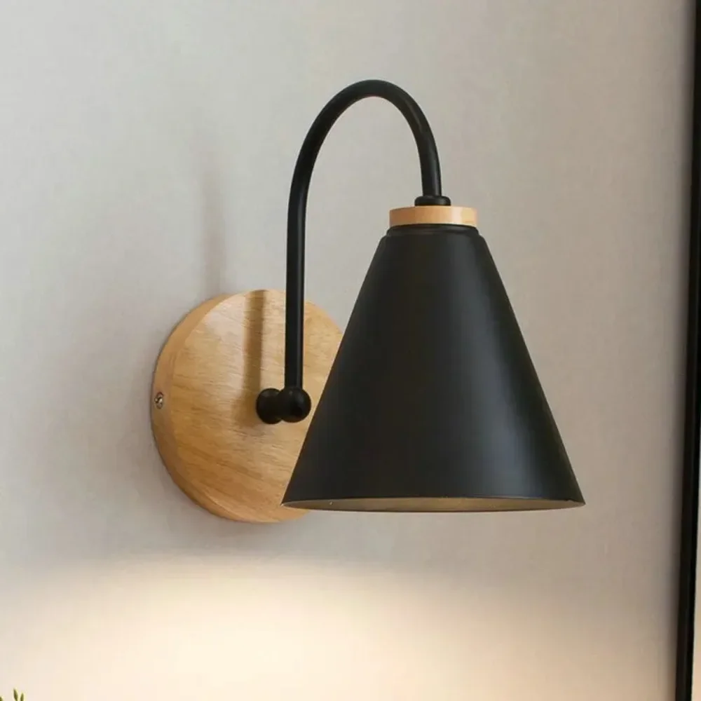 

Nordic Macaron Wall Lamp Wooden Minimalist Suitable for Modern Decorative Lighting Fixtures in Study Bedroom Dining Room