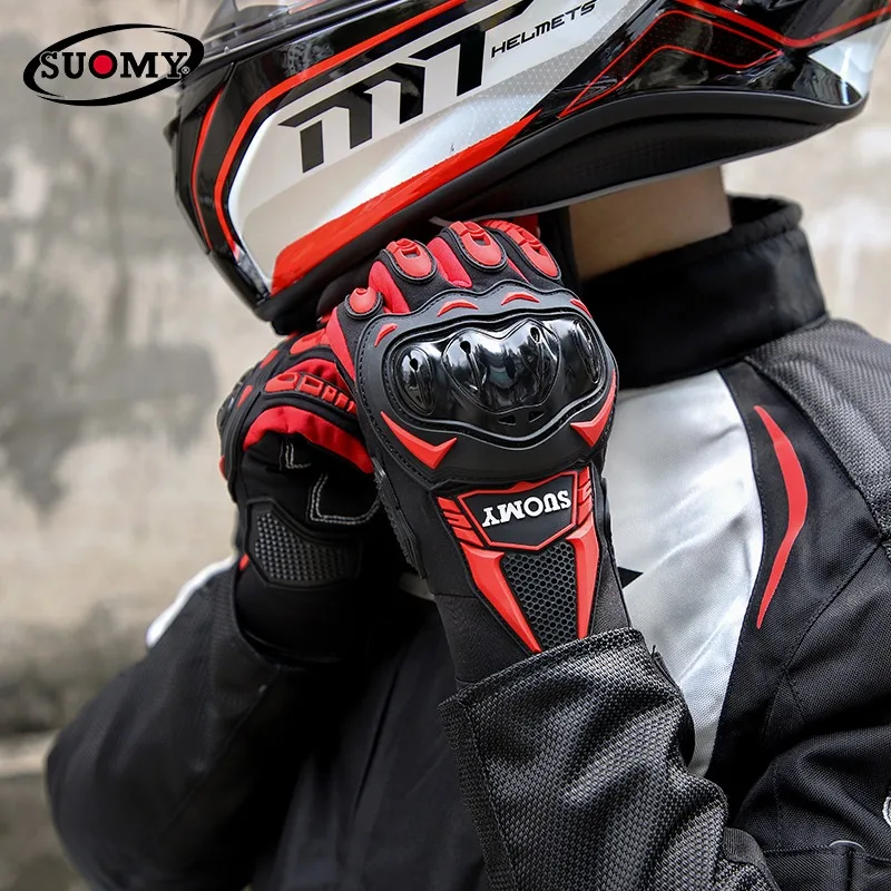 

SUOMY Autumn Motorcycle Gloves Windproof Men Motorbike Riding Glove Touchscreen Motocross Biker Gloves Gants de moto coupe vent