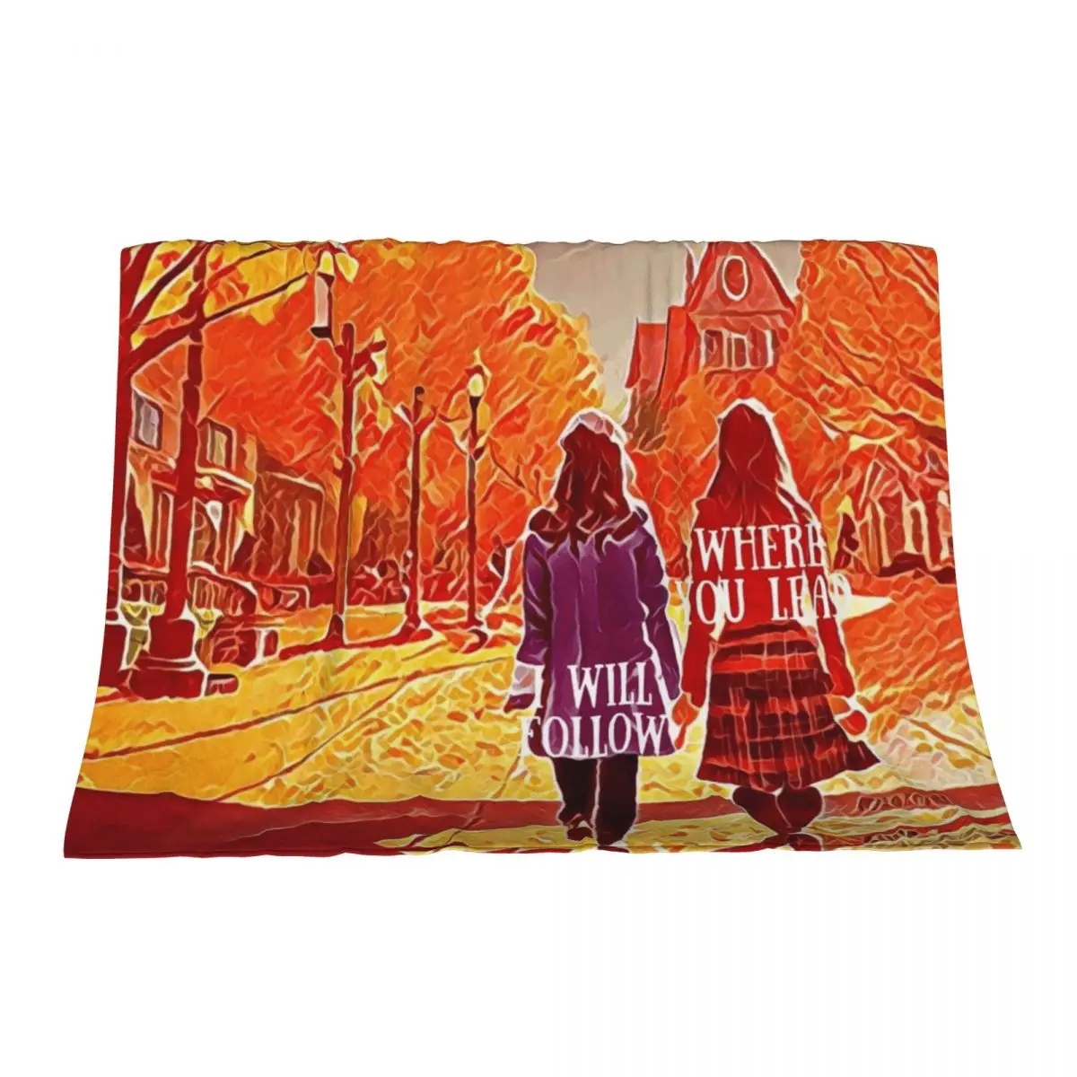 

Where You Lead I Will Follow - The Girls Walking in Autumn - Gilmore Throw Blanket Beach Cute Polar Blankets