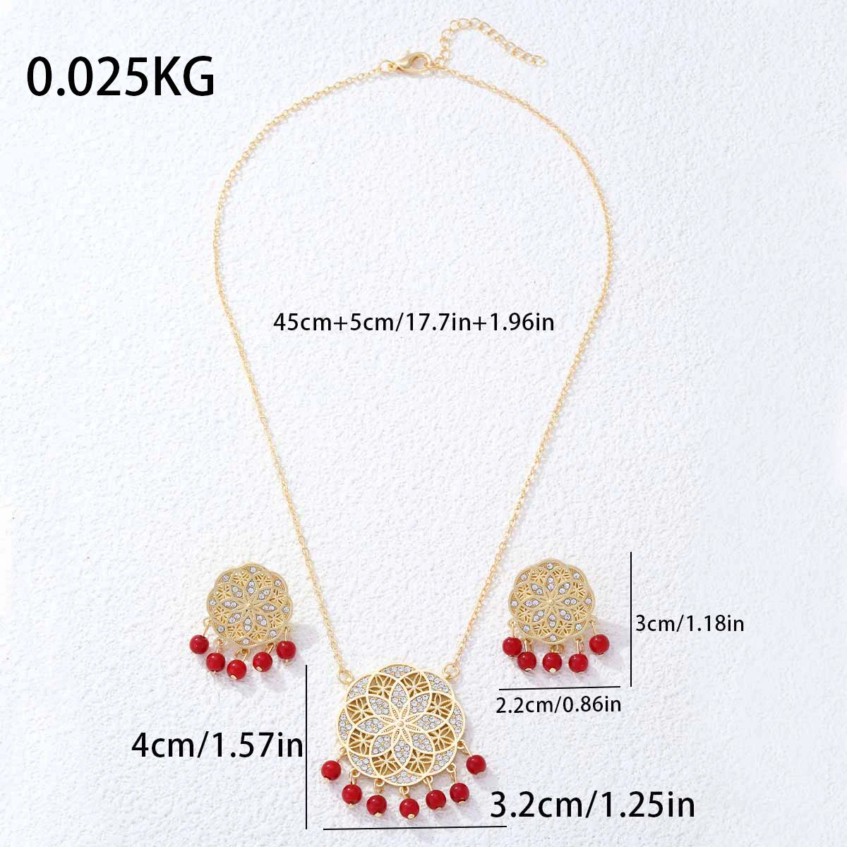 African Beads Jewelry Sets Carve Rhinestone Geometric Statement Necklace Earrings Set Classic Indian Crystal Bridal Jewelry Set