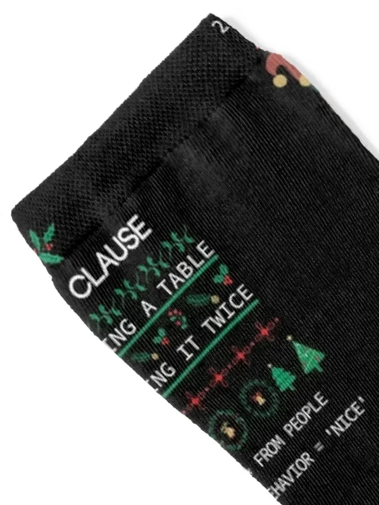 SQL Clause Christmas, beautiful gift for developer, programmer Socks Crossfit Toe sports Men's Socks Luxury Women's