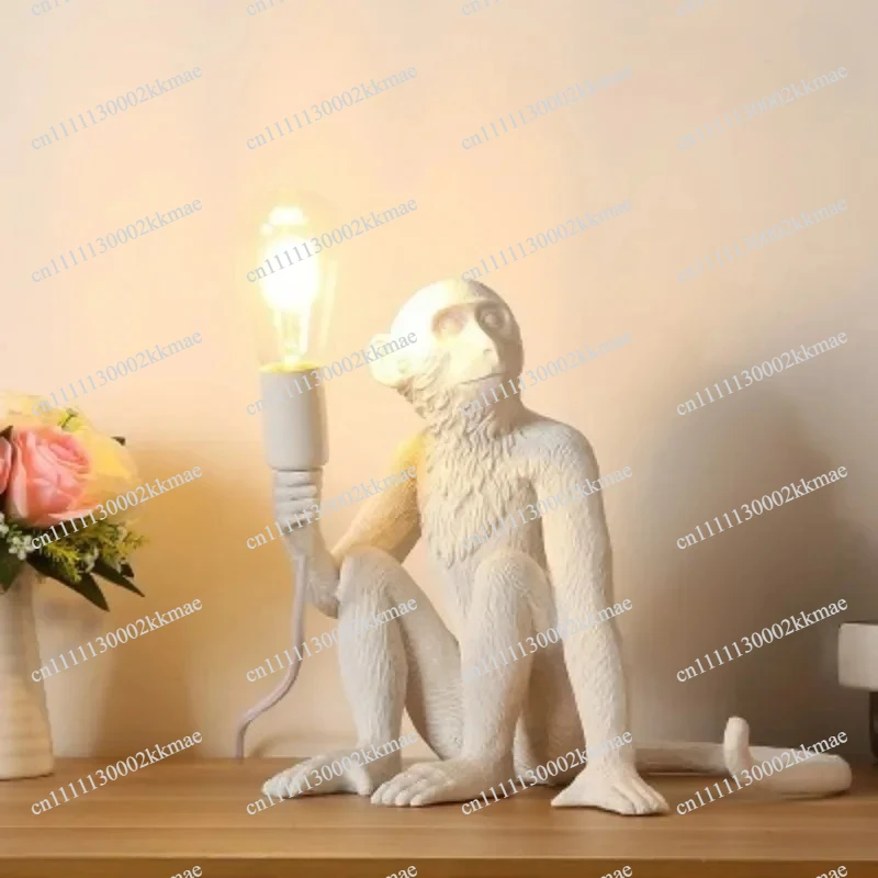 Modern LED Art Monkey Pendant Light Resin Simian Lamp For Living Parlor Study Room Corridor Lights Home Interior