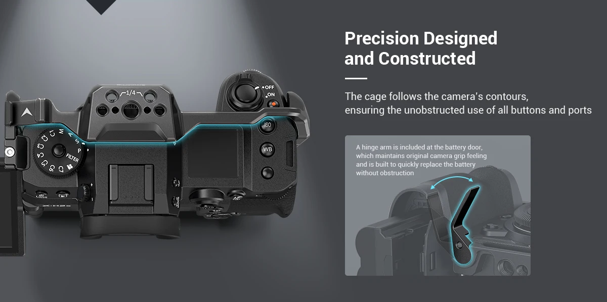 SmallRig Multifunctional Cage for FUJIFILM X-H2S with FT-XH / VG-XH Battery Grip Bottom with Arca-Swiss Quick Release Plate 3933