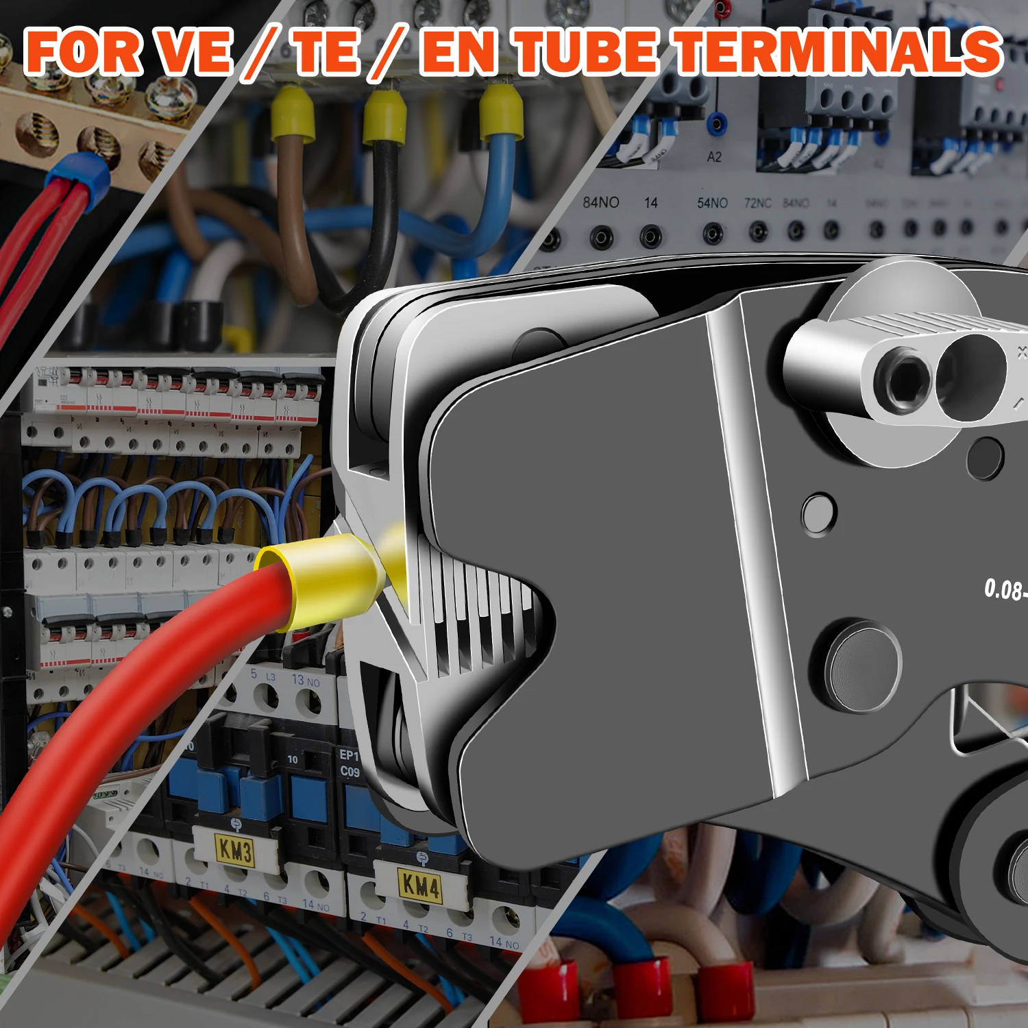 SJ-305C Kabelendhülsen-Crimpzange für Rohrformklemmen 0,08-16mm²/30-5AWG, Crimpzange mit Einstellknopf zur Steuerung der elektrischen Klemmung – Detail 4