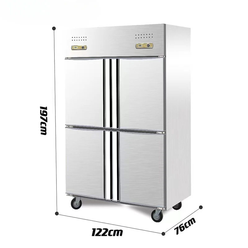 Factory Price Double Door Fridge Commercial Vertical Deep Freezer Restaurant Refrigerator For Vegetables And Fruits