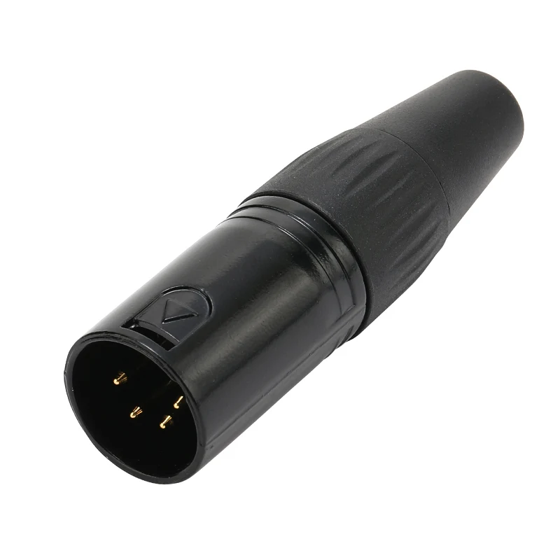 

XLR 4Pin Male/Female Microphone Audio Cable Plug Connector MIC Cable Terminal Black Silver Gold-plated Microphone Audio Plug