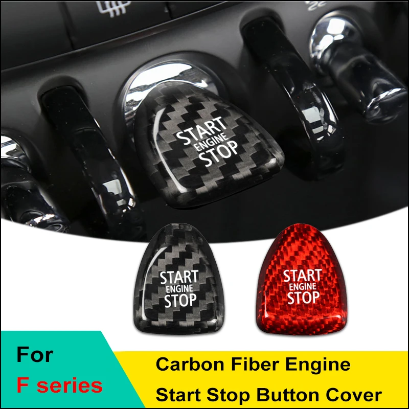 Carbon Fiber Car Interior Engine Ignition Start Stop Button Protective Cover Sticker For Coope r F 54 F 55 F 56 F 60 Accessories