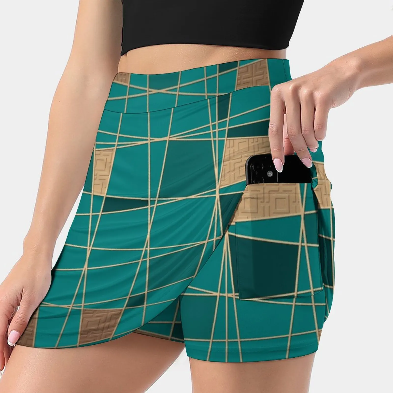 

Abstract Geometric Pattern 11 Women's skirt Y2K Summer Clothes 2022 Kpop Style Trouser Skirt With Pocket Abstract Geometric