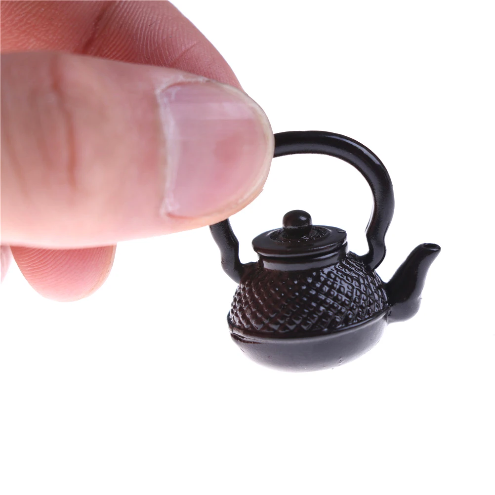 1/12 Dollhouse Miniature Tea Kettle/Tea Pot Pretend Play Furniture Toys For Miniature Kitchen Accessory Classic pretend Toys