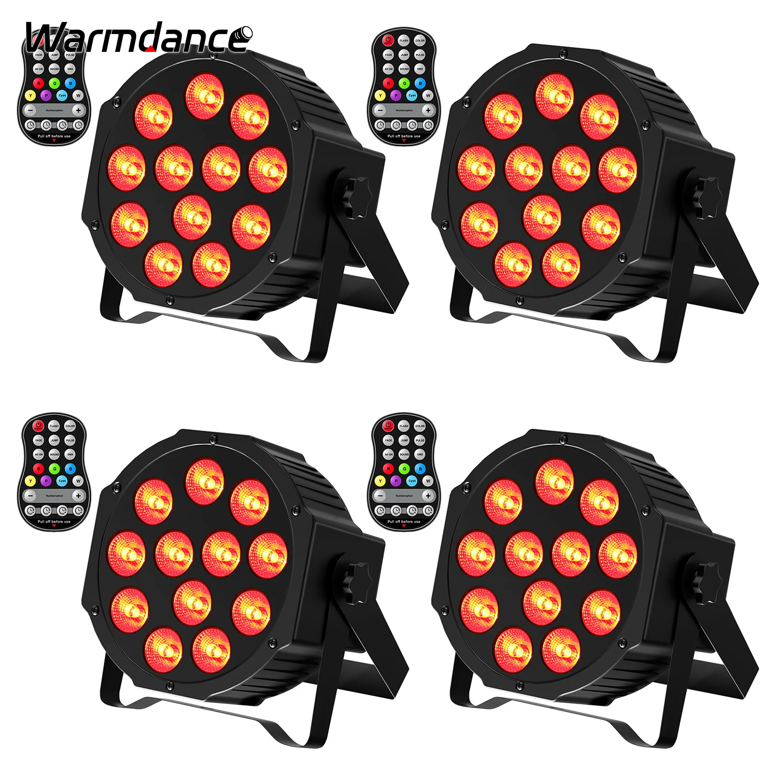 

4PCS RGBW LED PAR Light Strobe Light Color Mixing Stage Effect Lighting LED Projection Light for Party Wedding KTV Disco Concert