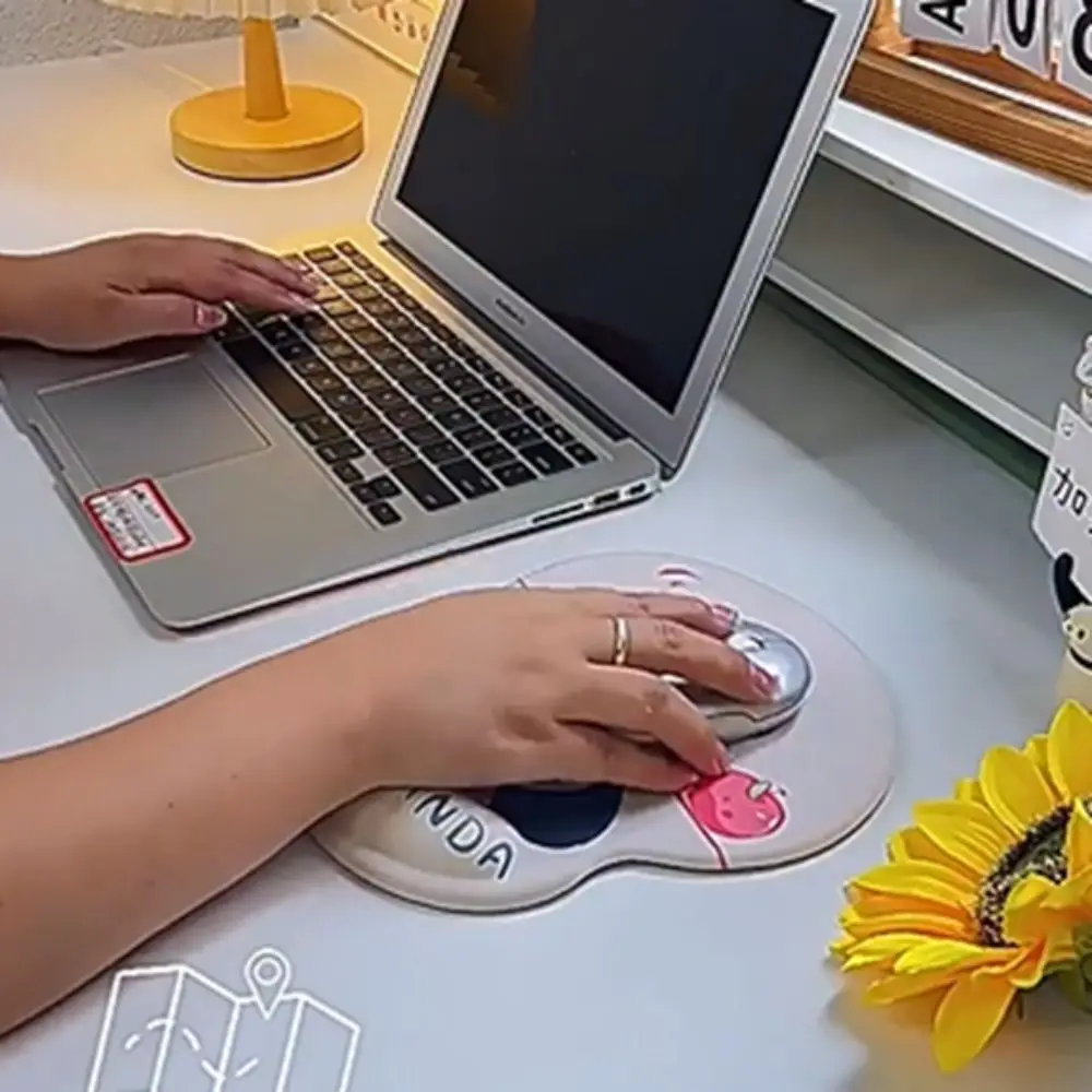 

Computer Accessories Panda Non-Slip Pad Hand Support Comfortable Cartoon Keyboard Pad Soft Cute 3D Antiskid Mice Mat Gift