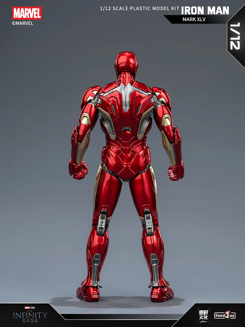 Fondjoy Anime Figure Iron Man MK46 Model Kit 1/12 Infinity Saga Ironman Mark 45 Mark 46 Assembly ABS Joint Movable Kids Toy Gift