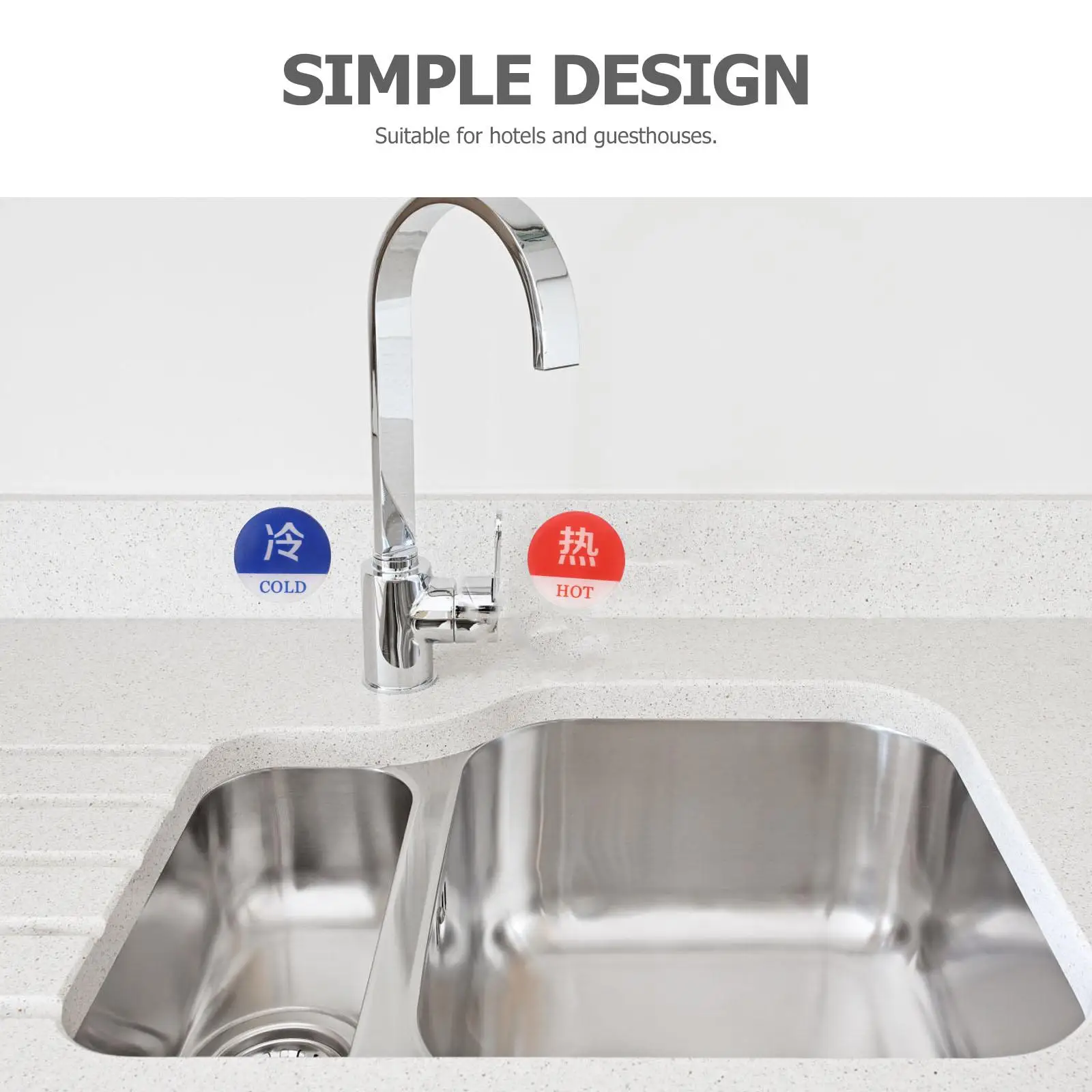 수도꼭지 샤워 욕실에 대 한 2pcs 아크릴 뜨거운 물 레이블 뜨거운 차가운 욕실 수도꼭지 레이블 파이프 호텔 장식 스티커 안전